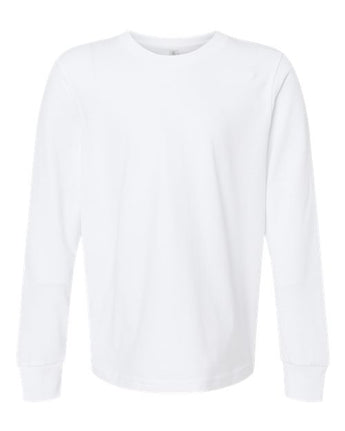 Pretreated Next Level 3311 Youth Cotton Long Sleeve Tee - White