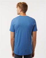 Pretreated Tultex 602CVC Unisex Combed CVC T-Shirt - Heather Royal - On Model - Back