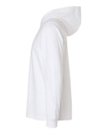 Pretreated Gildan 75500 Unisex Hammer Maxweight Hooded T-Shirt - White - Side