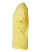 Pretreated Tultex 602CVC Unisex Combed CVC T-Shirt - Heather Yellow - Side