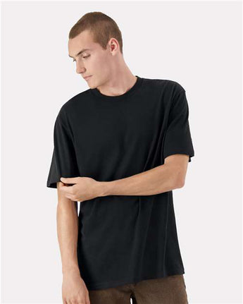 Pretreated American Apparel 5389 Unisex Sueded Tee - Sueded Black - On Model