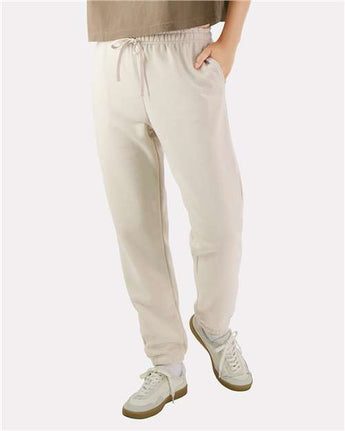 Pretreated American Apparel RF491 Unisex ReFlex Fleece Sweatpants - Bone - On Model