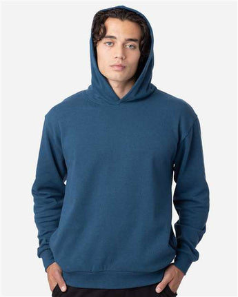 Pretreated econscious EC5300 Unisex Reclaimist Fiber Hooded Sweatshirt - Tidal Blue - On Model