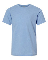 Pretreated Next Level 3312 Youth CVC Tee - Heather Columbia Blue