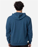 Pretreated econscious EC5300 Unisex Reclaimist Fiber Hooded Sweatshirt - Tidal Blue - On Model - Back