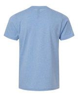 Pretreated Next Level 3312 Youth CVC Tee - Heather Columbia Blue - Back