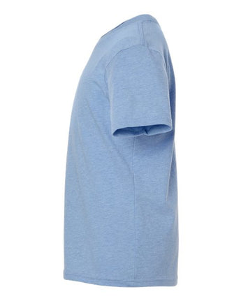 Pretreated Next Level 3312 Youth CVC Tee - Heather Columbia Blue - Side