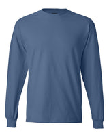 Pretreated Hanes 5186 Unisex Beefy-T Long Sleeve T-Shirt - Denim Blue