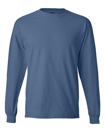 Pretreated Hanes 5186 Unisex Beefy-T Long Sleeve T-Shirt - Denim Blue