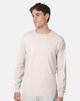 Pretreated Hanes 5186 Unisex Beefy-T Long Sleeve T-Shirt - Front