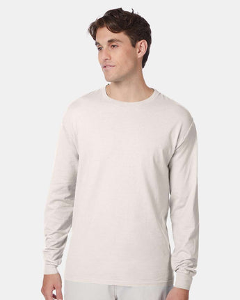 Pretreated Hanes 5186 Unisex Beefy-T Long Sleeve T-Shirt - Front