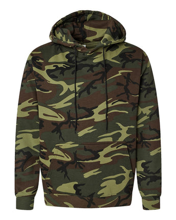 Pretreated Code Five 3969 Unisex Camo Fleece Hoodie Sweatshirt - Green Woodland