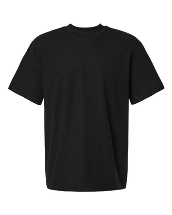 Pretreated American Apparel 1PQ Unisex Pique Mock Neck Tee - Black