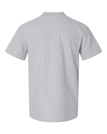 Pretreated American Apparel 1PQ Unisex Pique Mock Neck Tee - Heather Grey - Back
