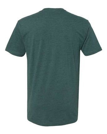 Pretreated Next Level 6410 Unisex Sueded Tee - Heather Forest Green - Back