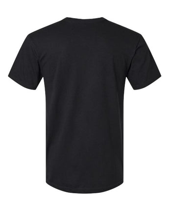 Pretreated American Apparel 2004CVC Unisex CVC Henley Tee - Black - Back