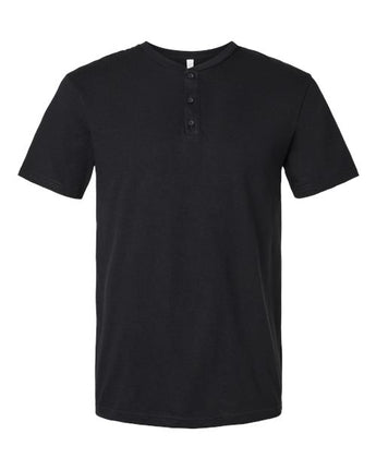 Pretreated American Apparel 2004CVC Unisex CVC Henley Tee - Black