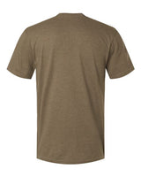 Pretreated American Apparel 2004CVC Unisex CVC Henley Tee - Heather Army - Back