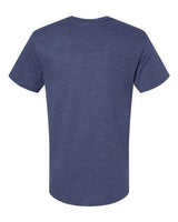 Pretreated American Apparel 2006CVC Unisex CVC V-Neck Tee - Heather Indigo - Back