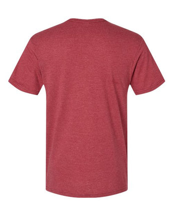 Pretreated American Apparel 2006CVC Unisex CVC V-Neck Tee - Heather Cardinal - Back