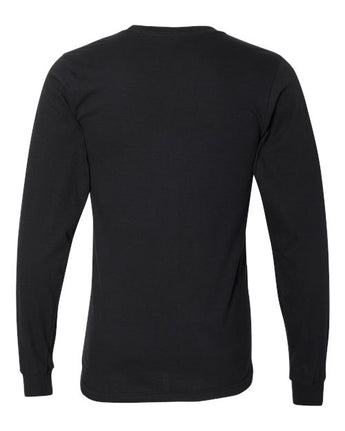 Pretreated American Apparel 2007 Unisex Fine Jersey Long Sleeve Tee - Black - Back