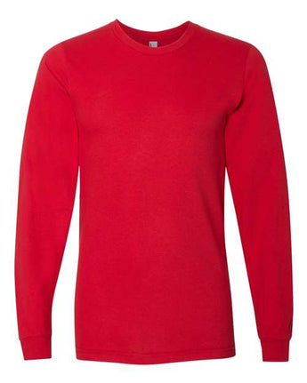 Pretreated American Apparel 2007 Unisex Fine Jersey Long Sleeve Tee - Red