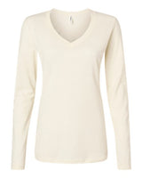 Pretreated Tultex 214LS Women's Fine Jersey Long Sleeve T-Shirt - Natural
