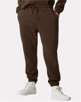 Pretreated American Apparel RF491 Unisex ReFlex Fleece Sweatpants - Brown - On Model