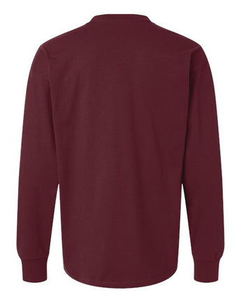 Pretreated Next Level 7211 Unisex Heavyweight Long Sleeve Tee - Maroon - Back