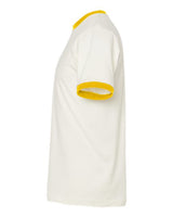 Pretreated Tultex 246 Unisex Fine Jersey Ringer T-Shirt - Vintage White/ Mellow Yellow - Side