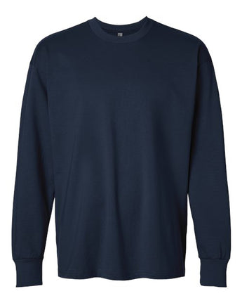 Pretreated Next Level 7211 Unisex Heavyweight Long Sleeve Tee - Midnight Navy