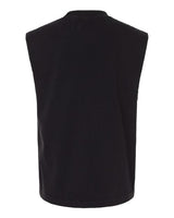 Pretreated American Apparel 207GD Unisex Heavyweight Cotton Garment-Dyed Boxy Muscle Tee - True Black - Back