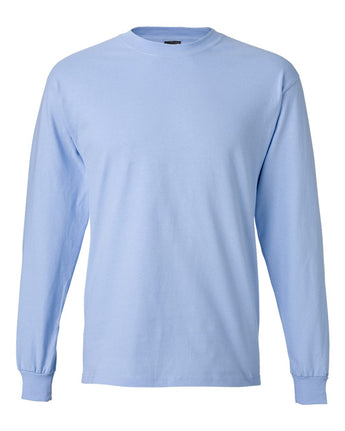 Pretreated Hanes 5186 Unisex Beefy-T Long Sleeve T-Shirt - Light Blue