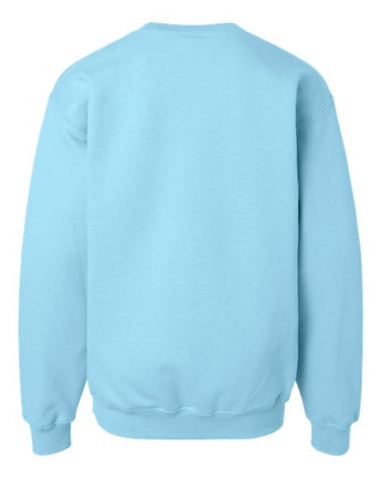 Pretreated Gildan SF000B Youth Softstyle Midweight Crewneck Sweatshirt - Sky - Back