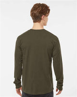 Pretreated Tultex 291 Unisex Heavyweight Jersey Long Sleeve T-Shirt - Grape Leaf - On Model - Back