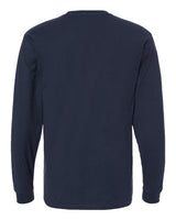 Pretreated Tultex 291 Unisex Heavyweight Jersey Long Sleeve T-Shirt - Navy - Back