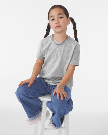 Pretreated BELLA+CANVAS 3001YCVC Youth Heather CVC Jersey Tee