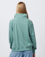 Pretreated Enza 31179 Ladies Boxy Half Zip Fleece - Sea Sage - Back