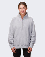 Pretreated Enza 31179 Ladies Boxy Half Zip Fleece - Athletic Heather