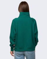 Pretreated Enza 31179 Ladies Boxy Half Zip Fleece - Alpine Green - Back