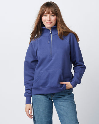 Pretreated Enza 31179 Ladies Boxy Half Zip Fleece - Future Dusk