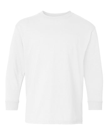 Pretreated Gildan 5400B Youth Heavy Cotton Long Sleeve T-Shirt - White
