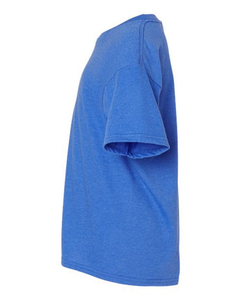 Pretreated Gildan 64000BCVC Softstyle CVC Youth T-Shirt - Royal Mist - Side