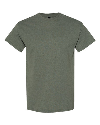Pretreated Gildan 5000 Heavy Cotton T-Shirt - Heather Military Green