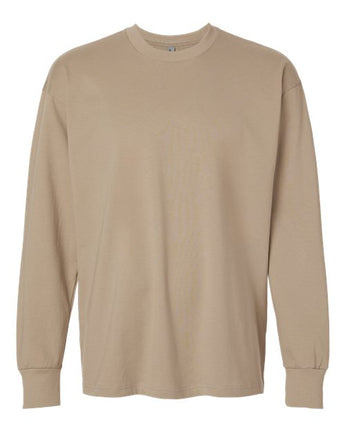 Pretreated Next Level 7211 Unisex Heavyweight Long Sleeve Tee - Tan