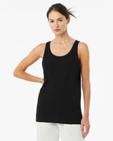 Pretreated BELLA+CANVAS 3480CVC Unisex CVC Jersey Tank - Solid Black Blend