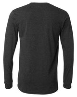 Pretreated BELLA+CANVAS 3501CVC Heather CVC Long Sleeve Tee - Dark Grey Heather - Back