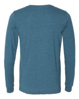 Pretreated BELLA+CANVAS 3501CVC Heather CVC Long Sleeve Tee - Heather Deep Teal - Back