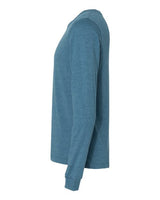 Pretreated BELLA+CANVAS 3501CVC Heather CVC Long Sleeve Tee - Heather Deep Teal - Side