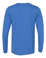 Pretreated BELLA+CANVAS 3501CVC Heather CVC Long Sleeve Tee - Heather True Royal - Back